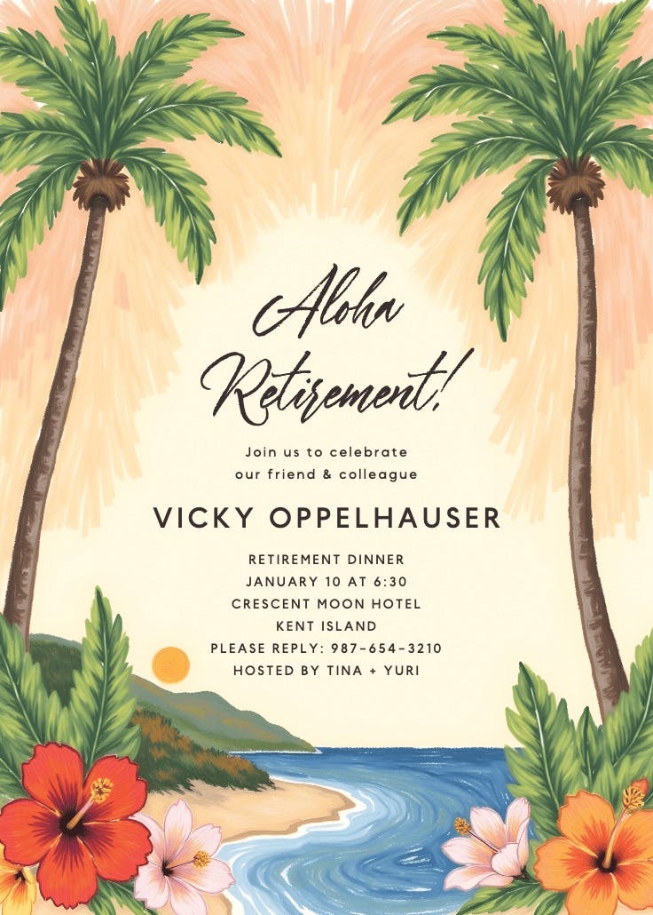 Island breeze - retirement & farewell party invitation